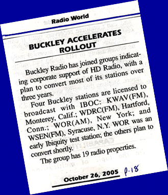 Buckley announcement on HD Radio