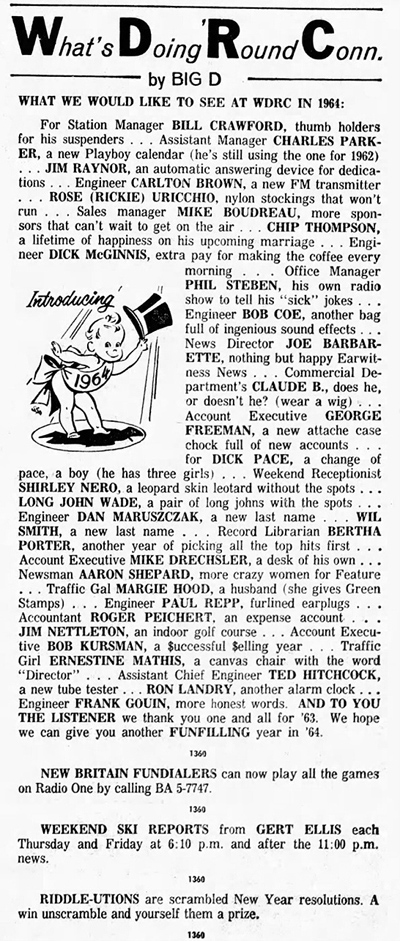 What's Doing 'Round Conmnecticut column - December 29, 1963