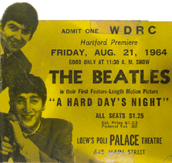 WDRC Beatles movie ticket courtesy of Marianne Chrystalbridge