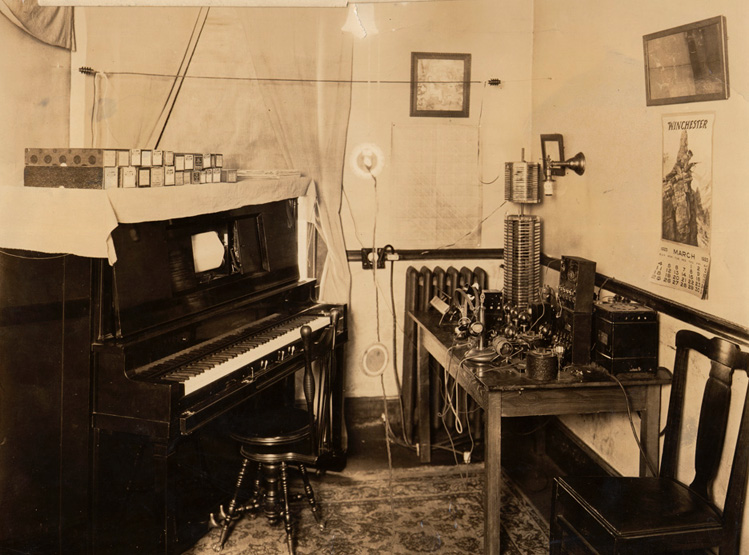 WPAJ studio - March, 1923