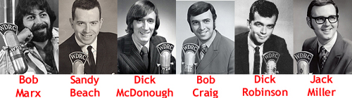 WDRC's Bob Marx, Sandy Beach, Dick McDonough, Bob Craig, Dick Robinson & Jack Miller