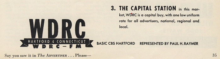WDRC ad - March 1946