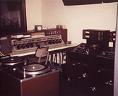 Production: console and Ampex tape decks facing voiceover booth