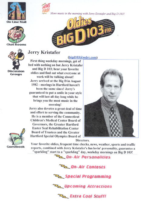 Jerry Kristafer web page circa 1996