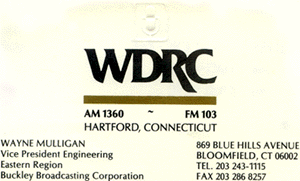 WDRC AM/FM logo: 1990