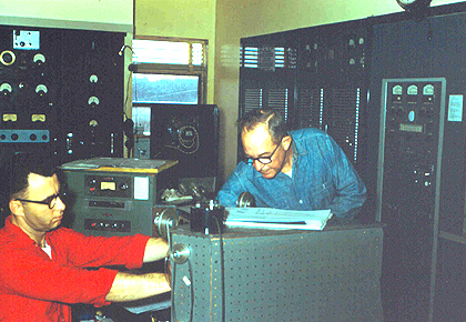 WPOP engineers (l-r:) Chuck Ripley and Don Muckle