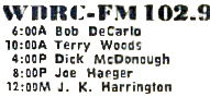 WDRC FM program schedule - June 15, 1970