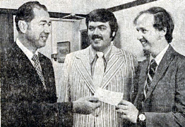August 1972 - (l-r) Richard Varsell, WDRC's Jim Harrington and Martin Fleming