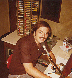 Jim Harrington in the WDRC FM studio, 1973