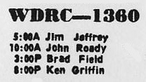 WDRC schedule - October 1, 1968