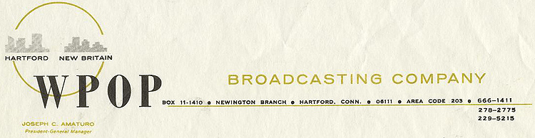 1967 WPOP letterhead