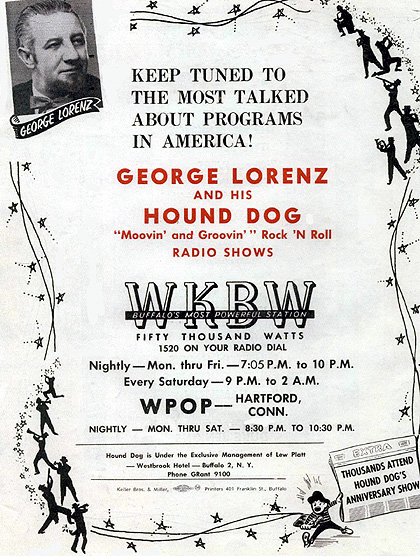 George Hound Dog Lorenz poster from WKBW/WPOP, circa 1958