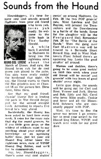 Hound Dog newspaper column - February 9, 1958